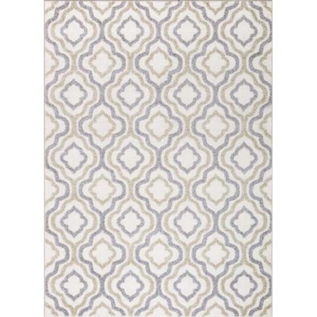 Mobiliario 6 ft. 7 in. x 9 ft. 3 in. Crystal Rectangle Area Rug - Ivory - 6'7in. x 9'3in. MO2855798